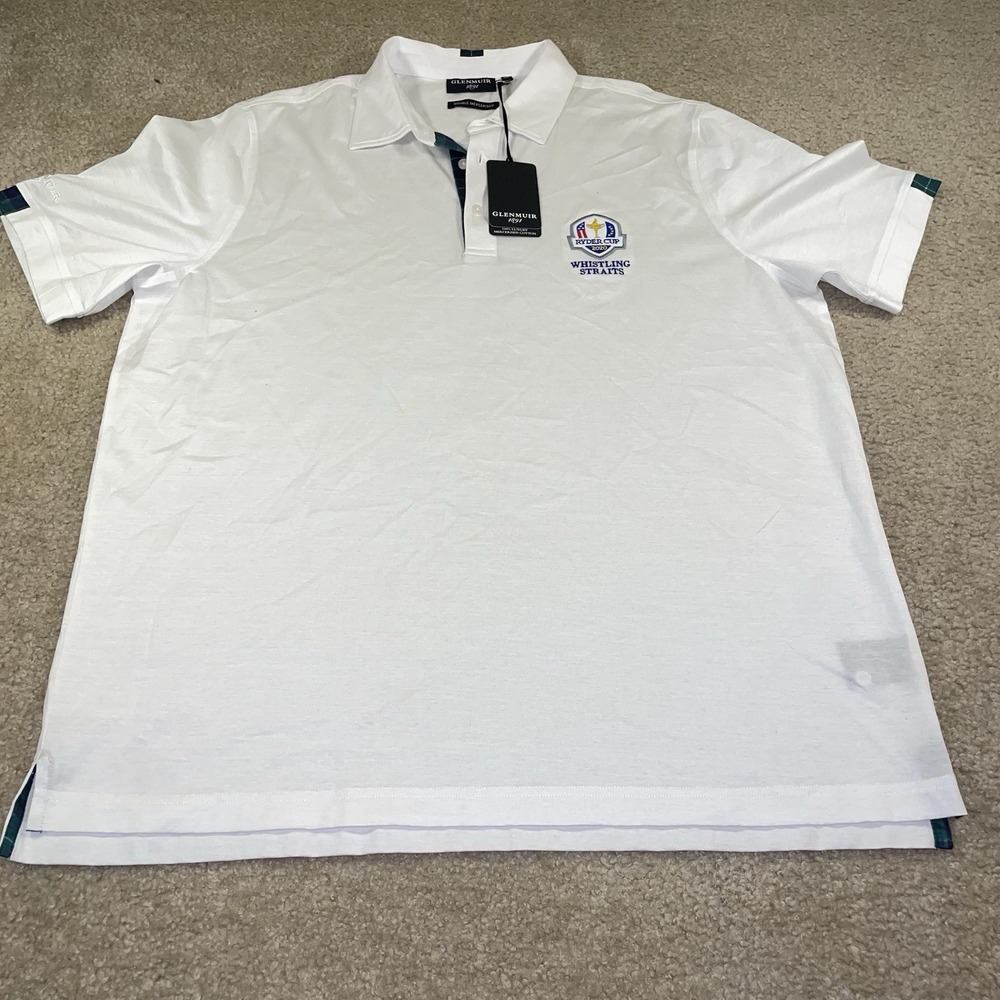 Glenmuir Ryder Cup 2020 Whistling Straits Polo Shirt Mens XL White Mercerised